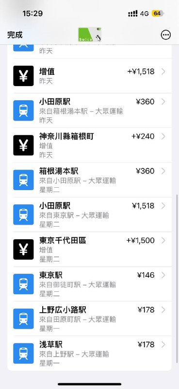 Suica没花完Suica没花完